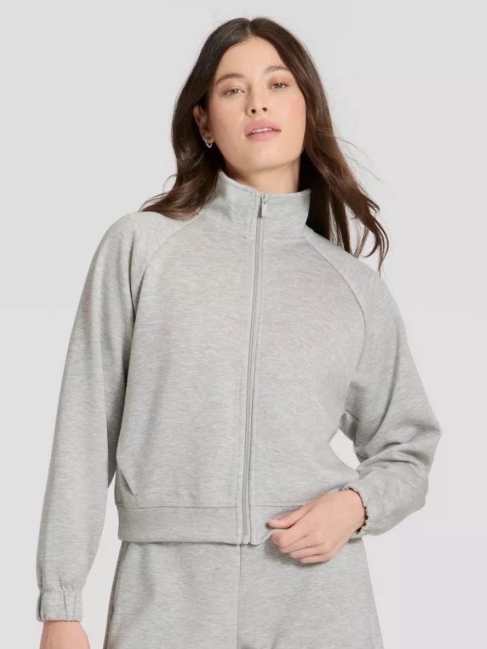 Like New! All In Motion Women’s Airy Sleek Full Zip Jacket - Heather Grey - Sz M